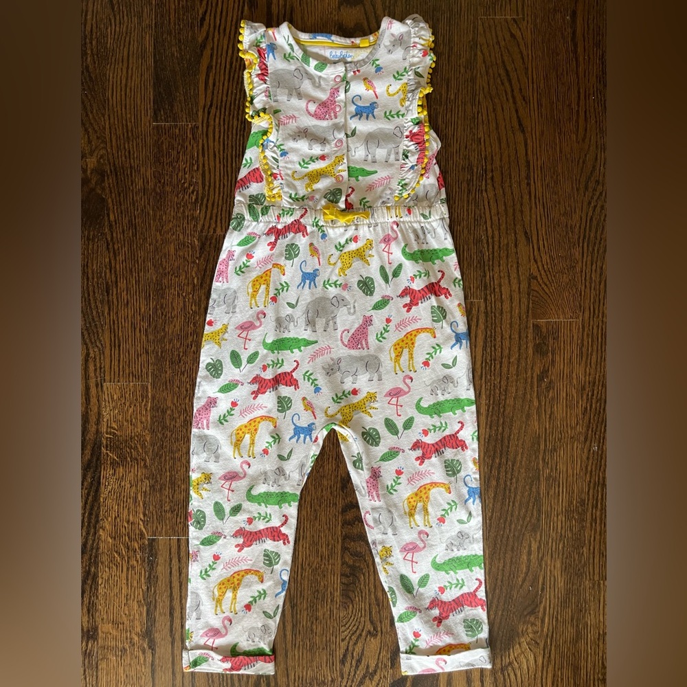 Baby Boden Colorful Animal Print Romper
